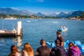 View from Haldenstrasse at the shores over Lake Lucerne Switzerland